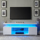 TV Stand for 70 Inch TV LED Gaming Entertainment Center Media Storage Console Table with Large Side Cabinet for Living Room(White)