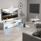 Modern Entertainment Center with LED with Flip Door, Glass Shelf, and High-Gloss Finish For up to 55" TV's