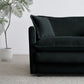 Mid-Century Modern Couch 3-Seater Sofa with 2 Armrest Pillows and 3 Toss Pillows, Couch for Living Room Black Chenille