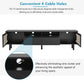 Fluted Glass TV Stand with LED Light Strip for Up to 80'' TV's