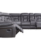 Faux Leather Reclining Sofa Grey