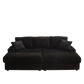 Corduroy 3-Seater Sofa With A Ottoman, 2 Storage & Cup Holder