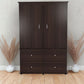 47" Espresso Melamine Mirrored Four Drawer Combo Dresser