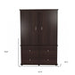 47" Espresso Melamine Mirrored Four Drawer Combo Dresser