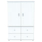 47" White Melamine Mirrored Four Drawer Combo Dresser