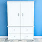 47" White Melamine Mirrored Four Drawer Combo Dresser