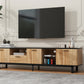 Modern TV Stand with 4 Cabinets & Open Shelves, for up to 80'' TV's