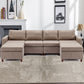 4-Seat Modular Sectional Sofa with 2 Ottomans