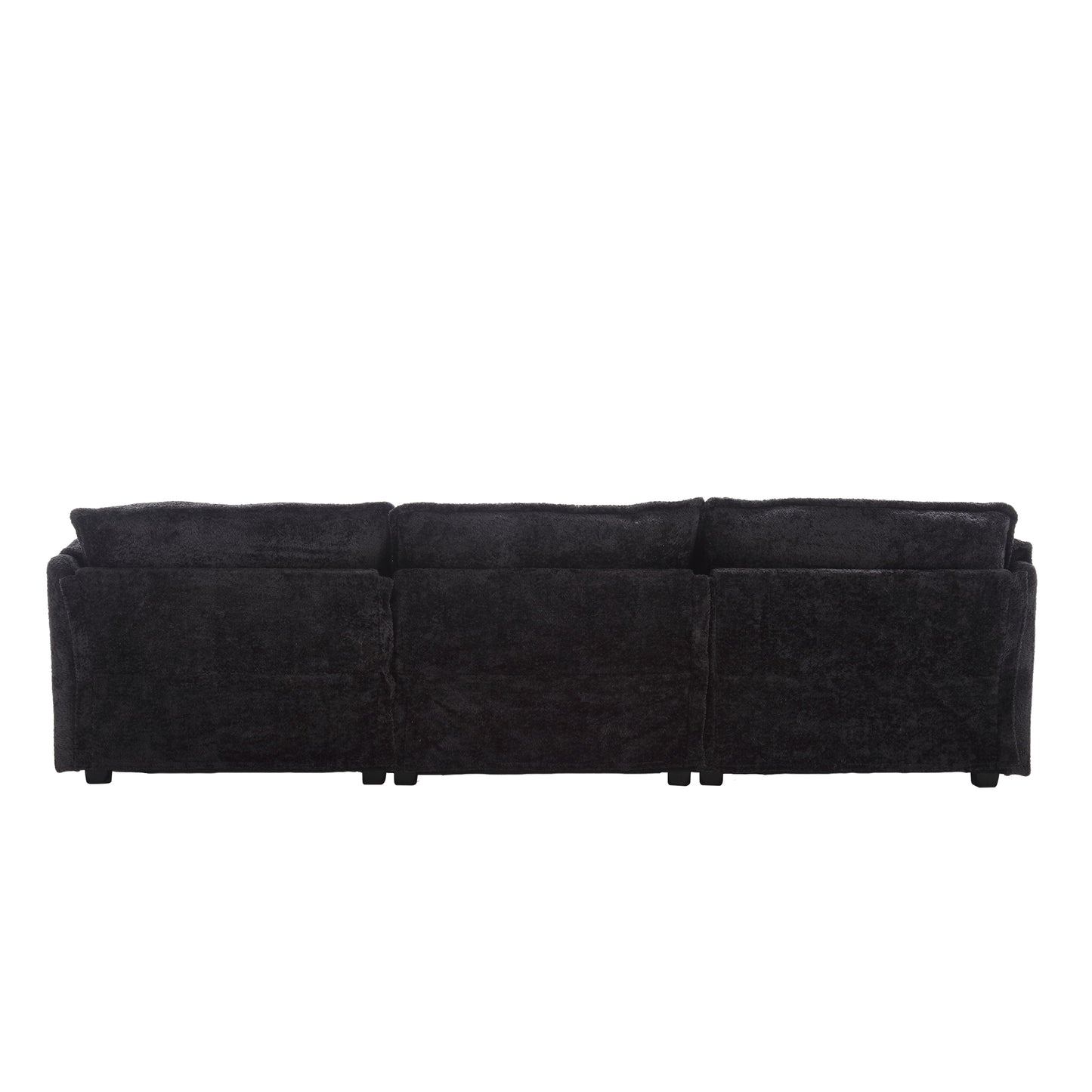 Oversized Boucle Fabric L-Shape Sectional - Movable Pedals with Detachable Armrests