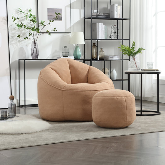 Bean Bag Sofa Chair, With Footrest