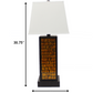 31" Black and Yellow Metal Bedside Table Lamp With White Empire Shade