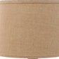 26" Gray Metal Table Lamp With Brown Drum Shade