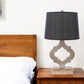 12 X 14 X 25.25 Black Traditional Wooden Linen Shade - Table Lamp