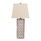 6 X 6 X 27.5 Tan Metal Mirror - Table Lamp