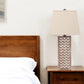 6 X 6 X 27.5 Tan Metal Mirror - Table Lamp