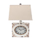 7 X 7 X 22 White Vintage Metal Clock Base - Table Lamp