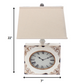 7 X 7 X 22 White Vintage Metal Clock Base - Table Lamp