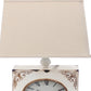 7 X 7 X 22 White Vintage Metal Clock Base - Table Lamp