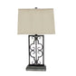 5.5 X 9.25 X 28.75 Gray Industrial With Stacked Metal Pedestal - Table Lamp