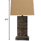 4.75 X 9.5 X 29.5 Brown Vintage With Metal Pedestal - Table Lamp