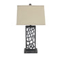 5 X 8 X 28.75 Silver Metal With Multi Mini Grotto Pattern - Table Lamp