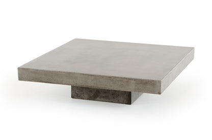 43" Gray And Dark Gray Concrete Square Coffee Table