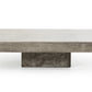 43" Gray And Dark Gray Concrete Square Coffee Table