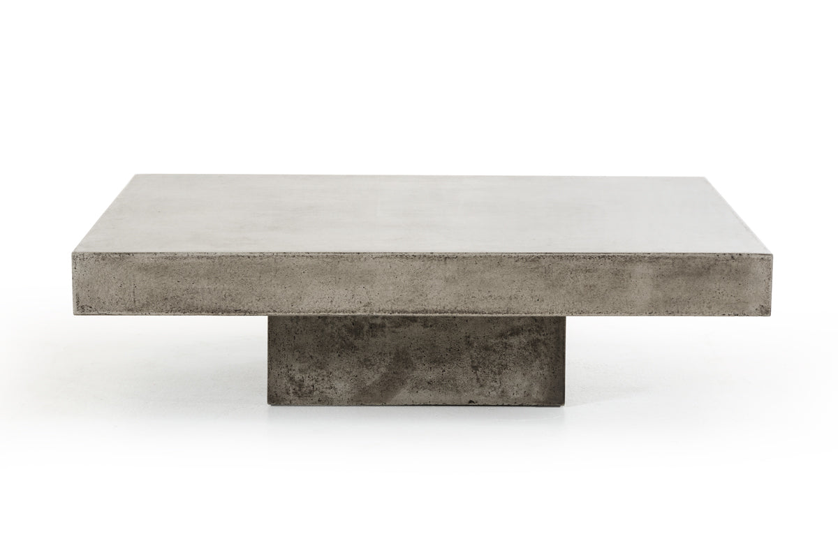 43" Gray And Dark Gray Concrete Square Coffee Table