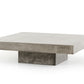 43" Gray And Dark Gray Concrete Square Coffee Table