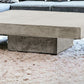 43" Gray And Dark Gray Concrete Square Coffee Table