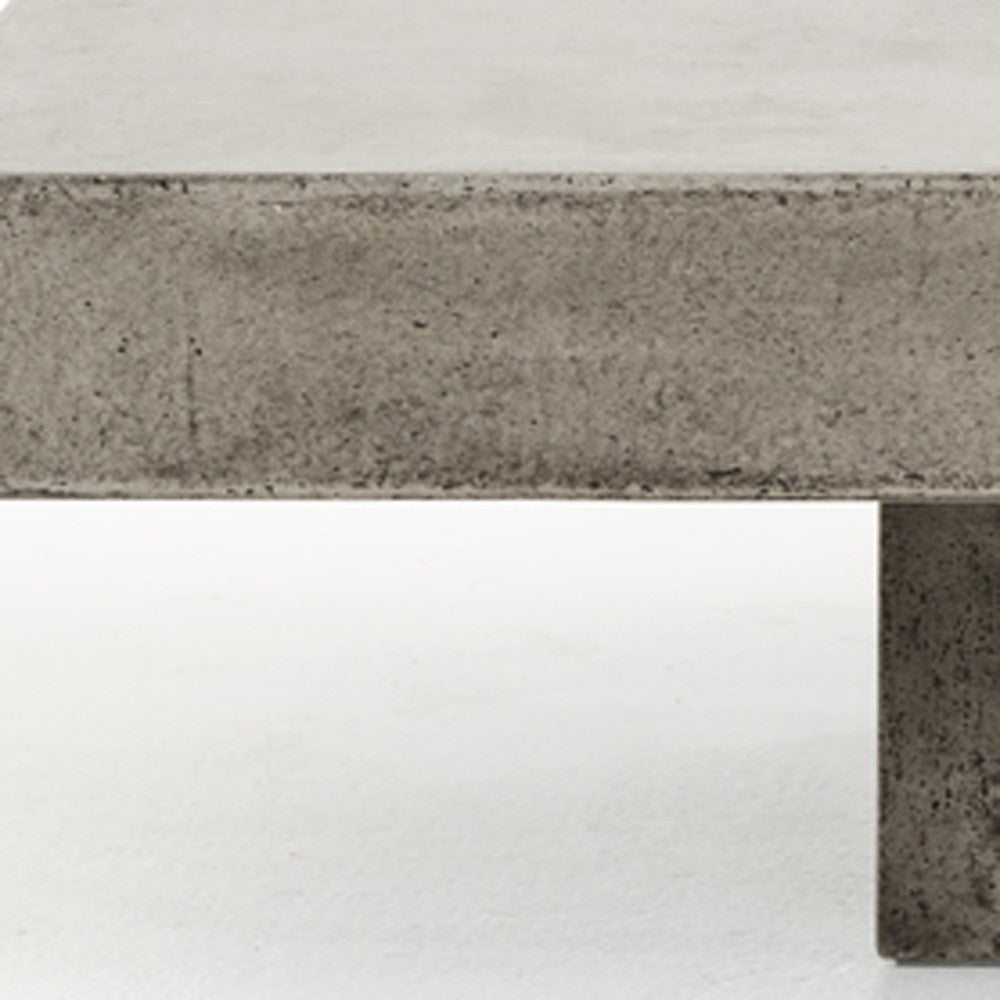 43" Gray And Dark Gray Concrete Square Coffee Table