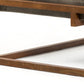 42" Dark Gray And Rust Concrete And Iron Square Coffee Table