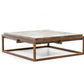 42" Dark Gray And Rust Concrete And Iron Square Coffee Table