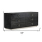 63" Black Six Drawer Double Dresser