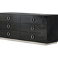 63" Black Six Drawer Double Dresser