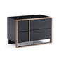 20" Black Two Drawers Nightstand