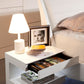 16" White Faux Wood Nightstand