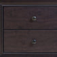 22" Espresso Two Drawers Solid Wood Nightstand