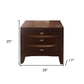 25" Espresso Three Drawers Solid Wood Nightstand