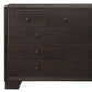 57" Espresso Solid and Manufactured Wood Nine Drawer Double Dresser