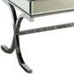 42" X 21" X 19" Mirrored Top And Chrome Coffee Table