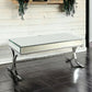 42" X 21" X 19" Mirrored Top And Chrome Coffee Table