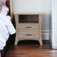 24" Brown Two Drawers Nightstand