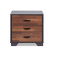 19" Espresso And Walnut Brown Three Drawer Wood Nightstand