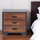 19" Espresso And Walnut Brown Three Drawer Wood Nightstand