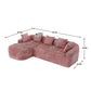 COOLMORE Boucle Sofa 3 Seater for Living Room Oversized Comfy Sofa L-Shape Sofa Couch with Chaise Home Furniture Sleeper Sectional Sofa for Apartment, Office Left Hand Facing (Pink)