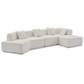 Minimalist 140" L-Shape Couch , 4 Seater , No Assembly Required