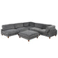 Modular Sectional Sofa with Ottoman - 6-Seater