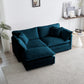 Chenille Fabric Two-Seater Sofa with 1 Footrest