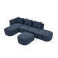 L-Shaped Modular Sectional Sofa with Chaise and Ottoman